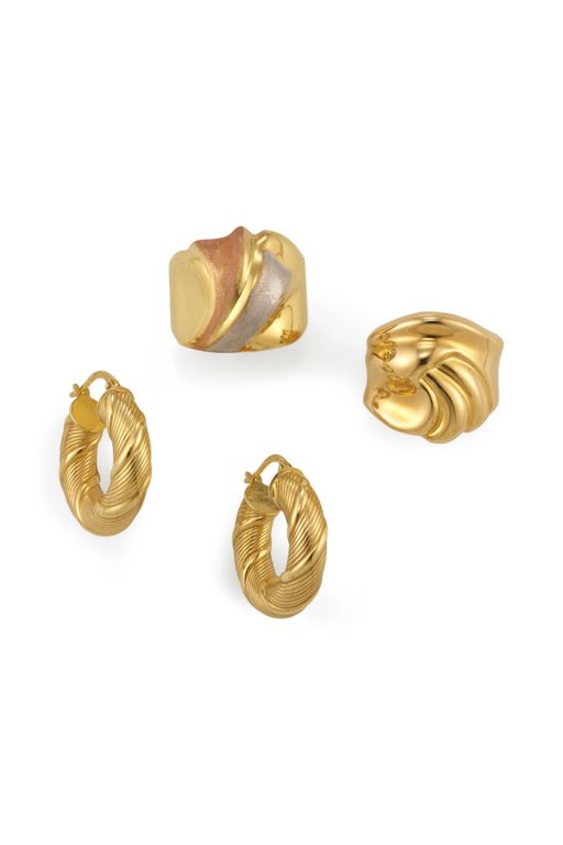 18k Gold Earrings and Rings