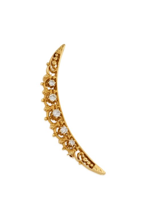 14k Gold Diamond Brooch