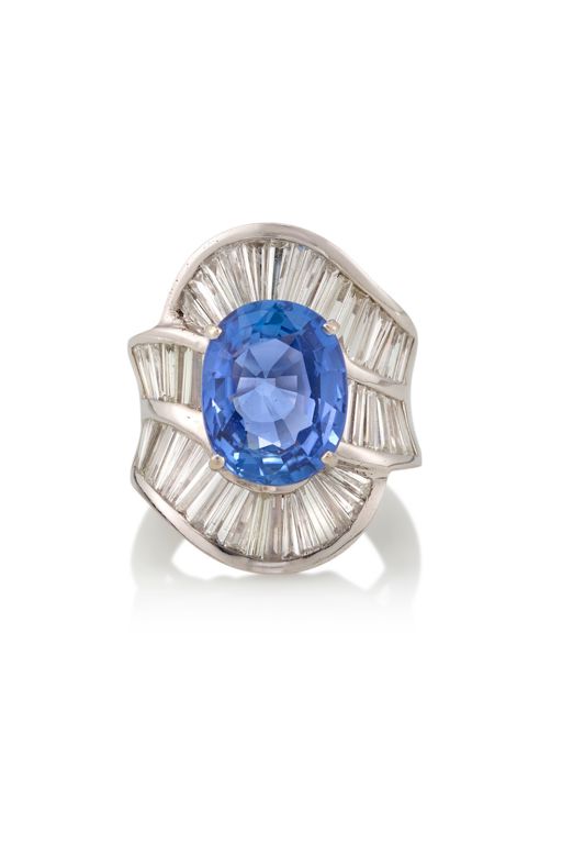 18k Gold Sapphire and Diamond Ring