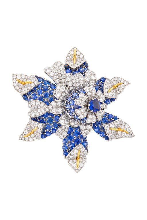Sapphire and Diamond Brooch