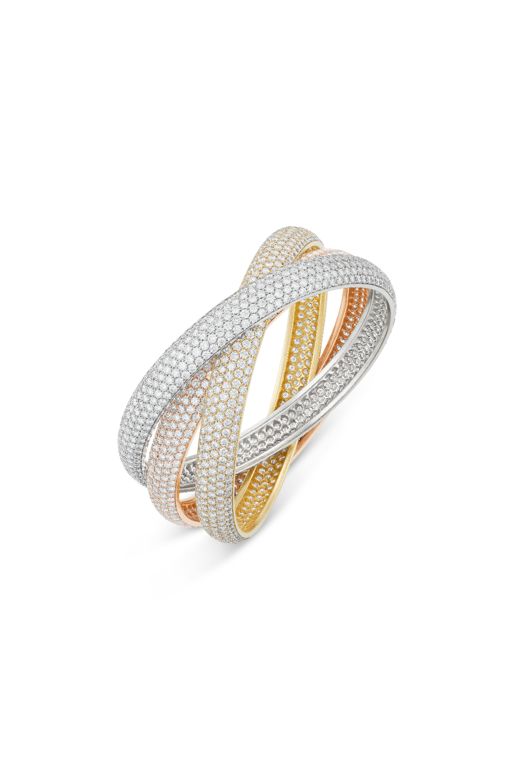 18k Rose, Yellow and White Gold Diamond Bracelet