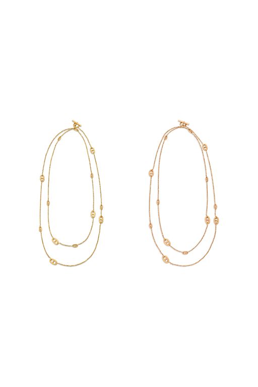 Two 18k Yellow and Rose Gold Chain Necklaces
