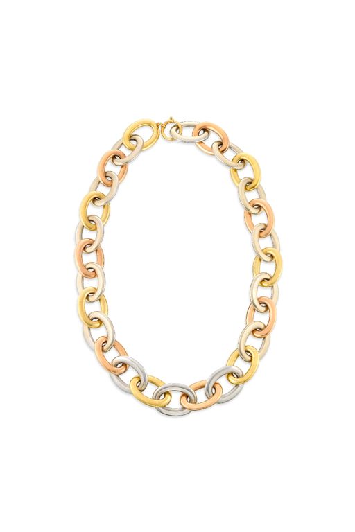 18k Yellow, Rose and White Gold Chain Necklace