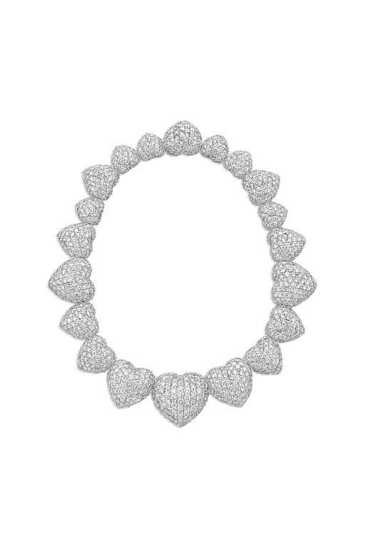 18k White Gold Diamond Heart Necklace