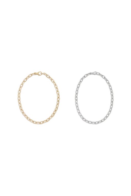Two 18k Gold Diamond Chain Necklaces