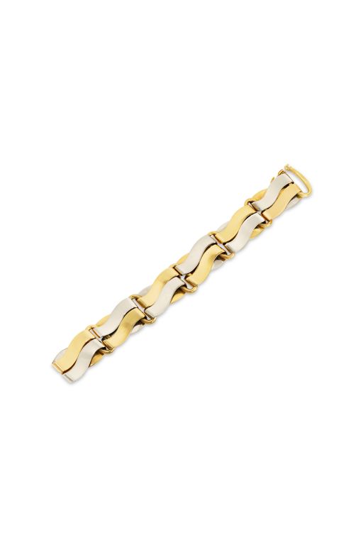 18k Yellow and White Gold Link Bracelet