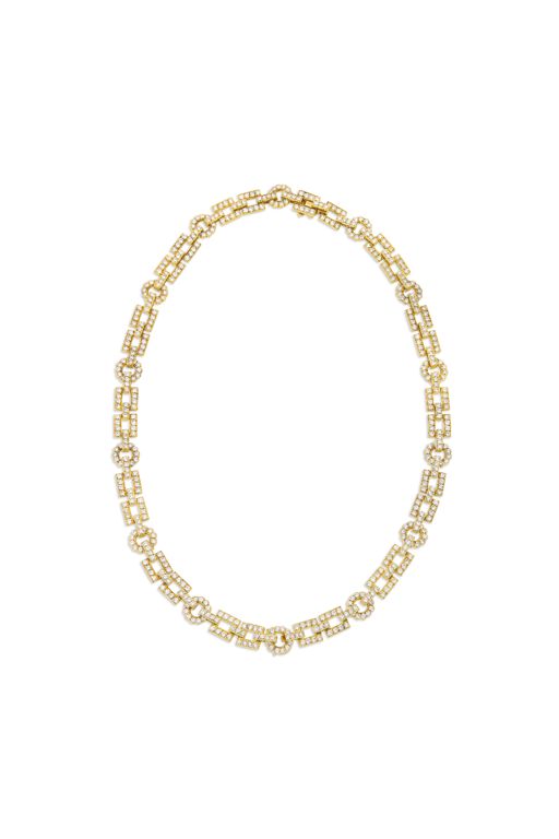 18k Yellow Gold Diamond Chain Necklace