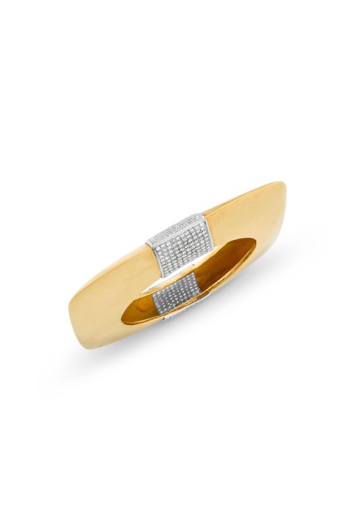 18k and 14k Gold Diamond Bangle Bracelet
