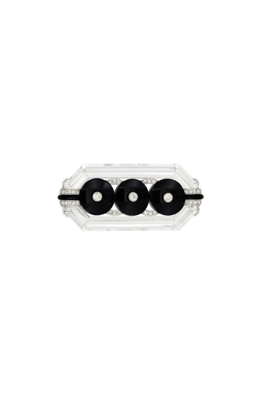 Platinum and 18k White Gold Multi-Gem Brooch