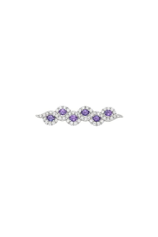 Gold and Platinum Alexandrite and Diamond Brooch