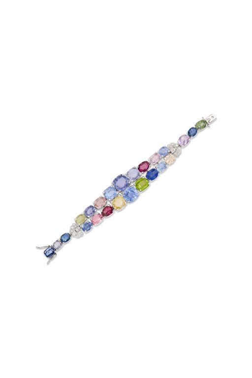 White Gold Multi-Gem Bracelet