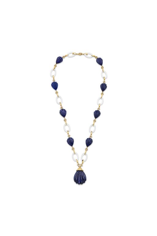 18k Yellow Gold Multi-Gem Pendant Necklace