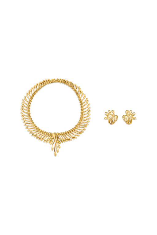 18k Yellow Gold Jewelry Set