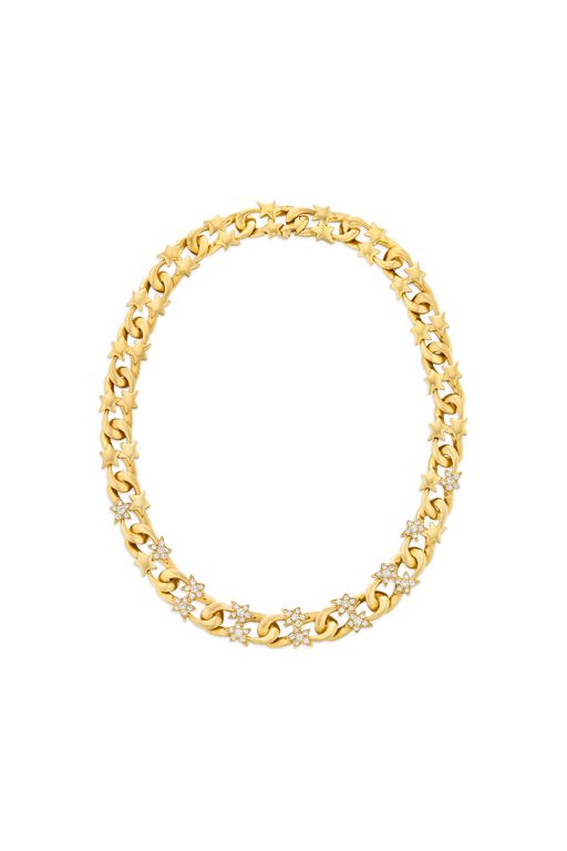18k Yellow Gold Diamond Star Necklace
