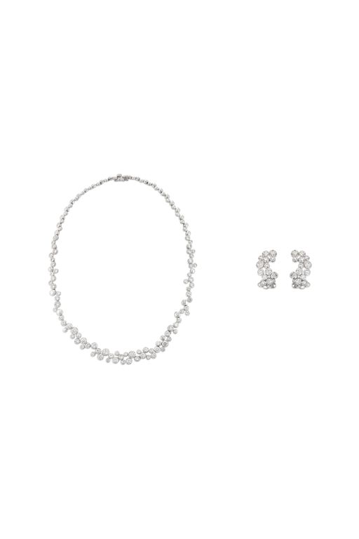 18k White Gold Diamond Jewelry Set