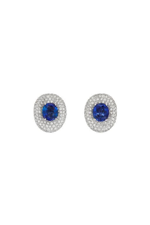18k White Gold Sapphire and Diamond Earrings