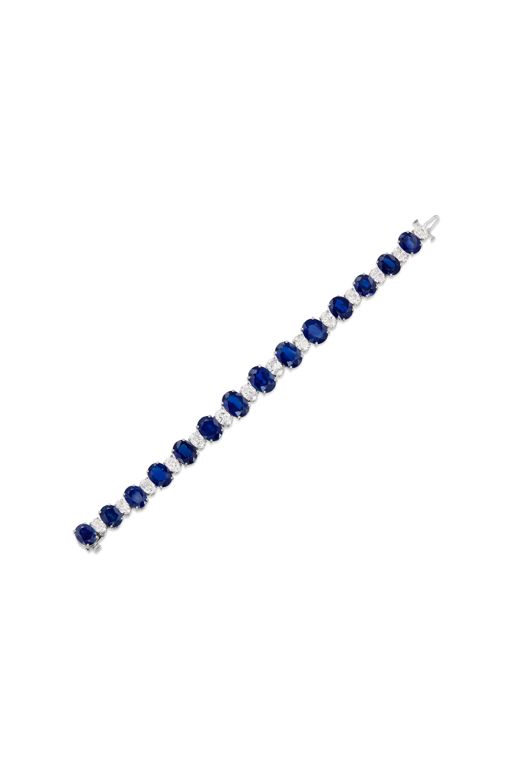 Platinum Sapphire and Diamond Bracelet