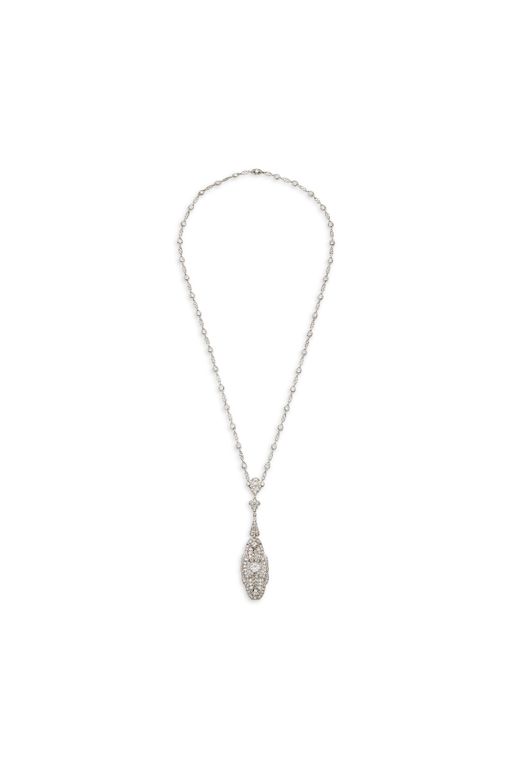 Platinum Diamond Pendant/Brooch Necklace