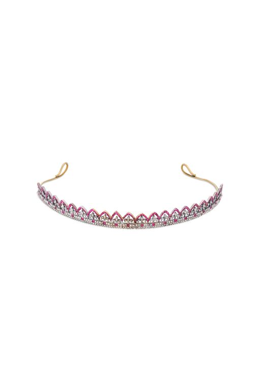 Yellow Gold and Silver Ruby and Diamond Tiara
