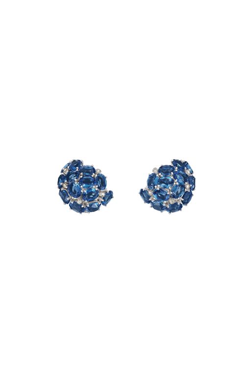18k White Gold Sapphire and Diamond Earrings