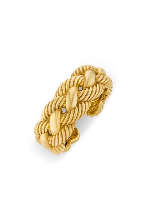 18k Yellow Gold and Stainless Steel Cuff Bracelet