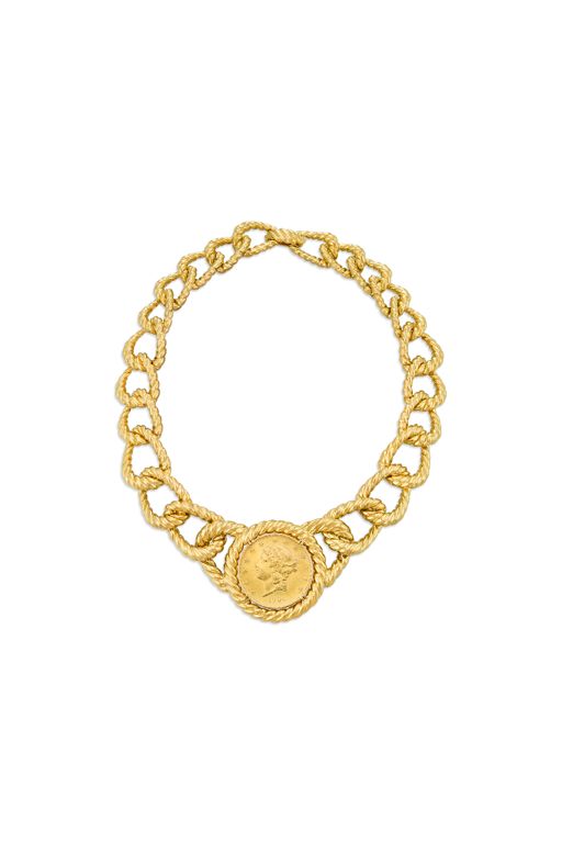 18k Yellow Gold Coin Necklace