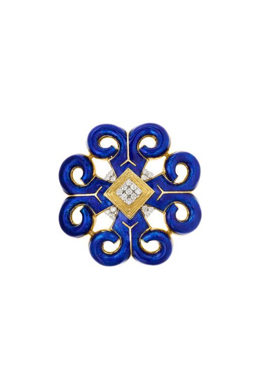 18k Gold and Platinum Diamond Brooch/Pendant