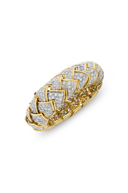 18k Yellow Gold and Platinum Diamond Bracelet