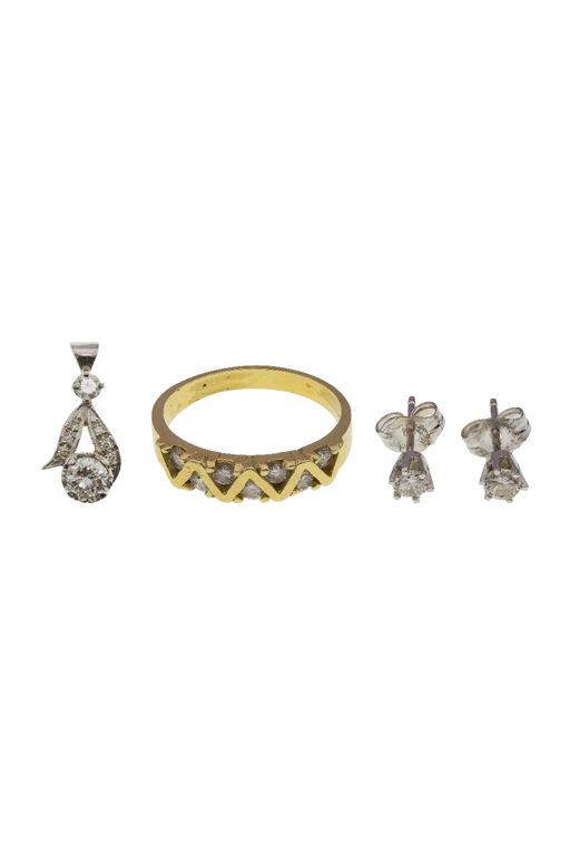 14k Gold Diamond Jewelry Set