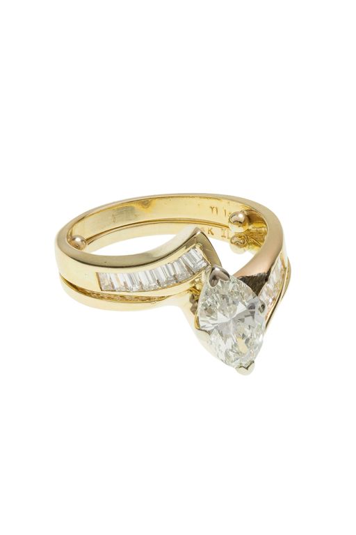 Two 14k Gold Diamond Rings