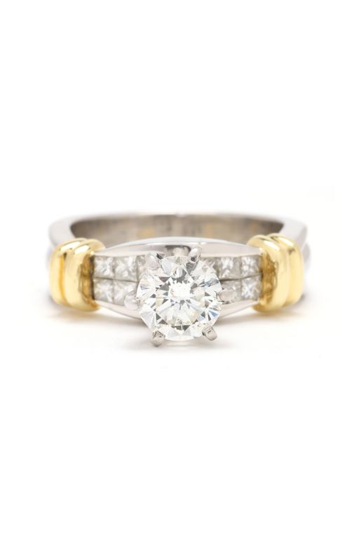 18k Gold and Platinum Diamond Ring