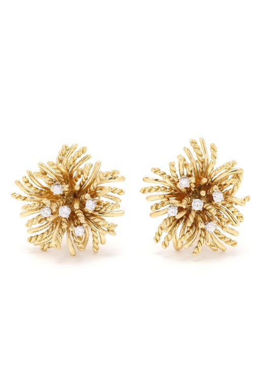 Pair of 18k Gold Diamond Earrings