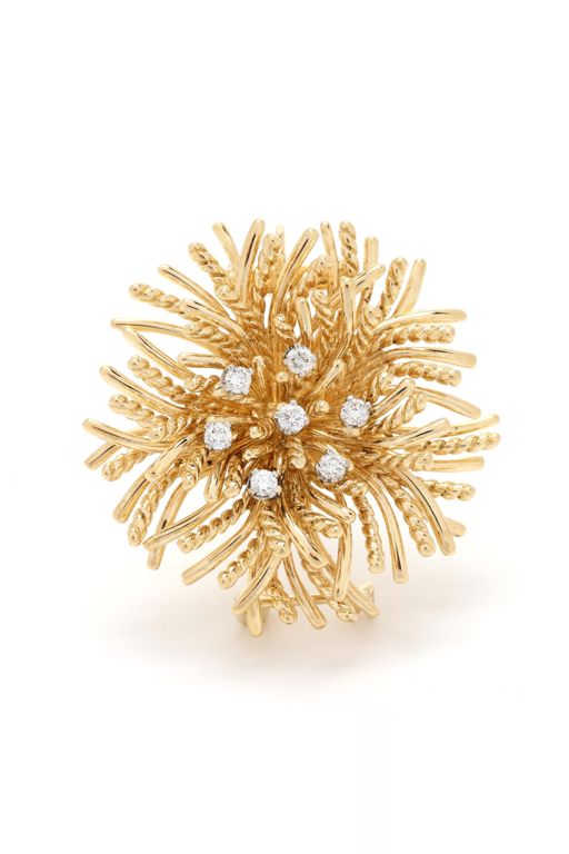 18k Gold Diamond Brooch