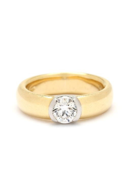 18k Gold and Platinum Diamond Ring
