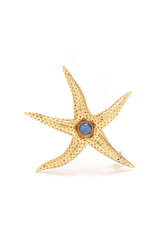 18k Gold Sapphire Brooch