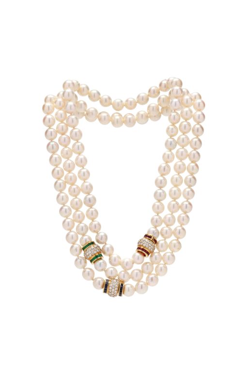 18k Gold Multi-Gem Necklace