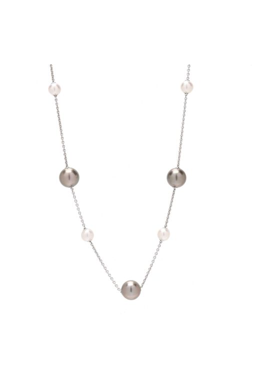 18k Gold Pearl and Diamond Necklace