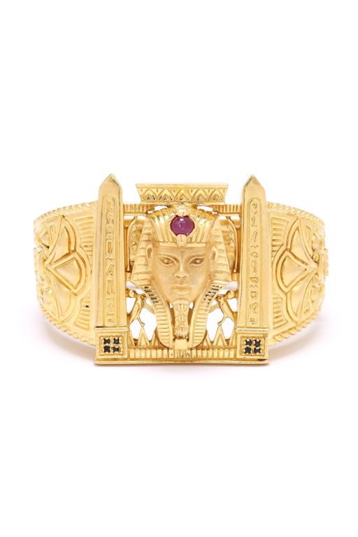 18k Gold Ruby and Sapphire Bracelet