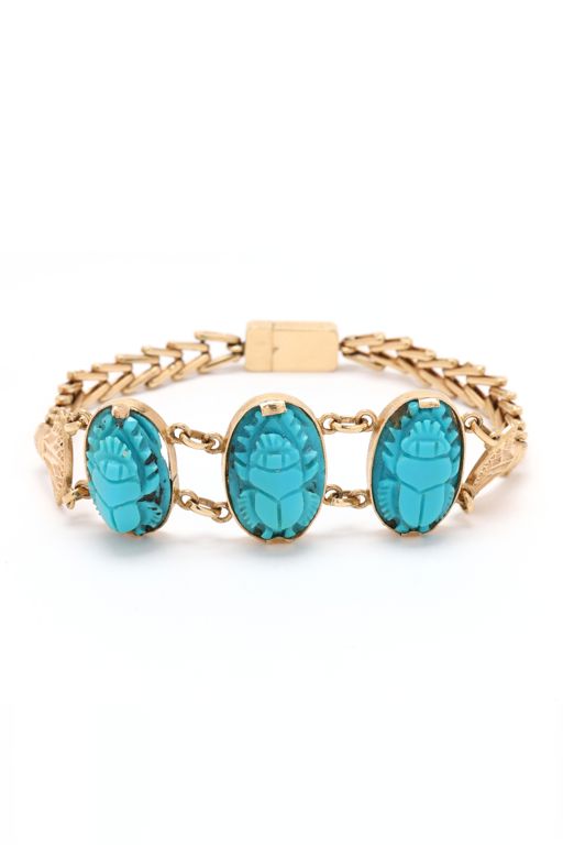 18k Gold Turquoise Bracelet