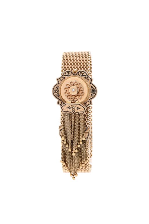 Enamel Mesh Pearl Bracelet