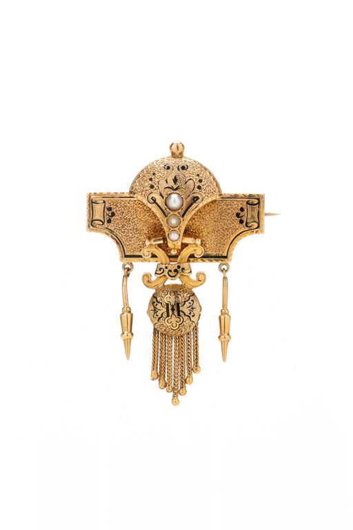 18k Gold Pearl Brooch