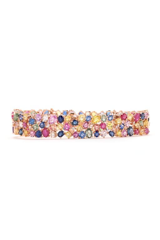 14k Gold Sapphire and Ruby Bracelet