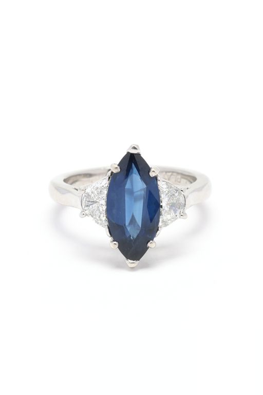 Platinum Sapphire and Diamond Ring