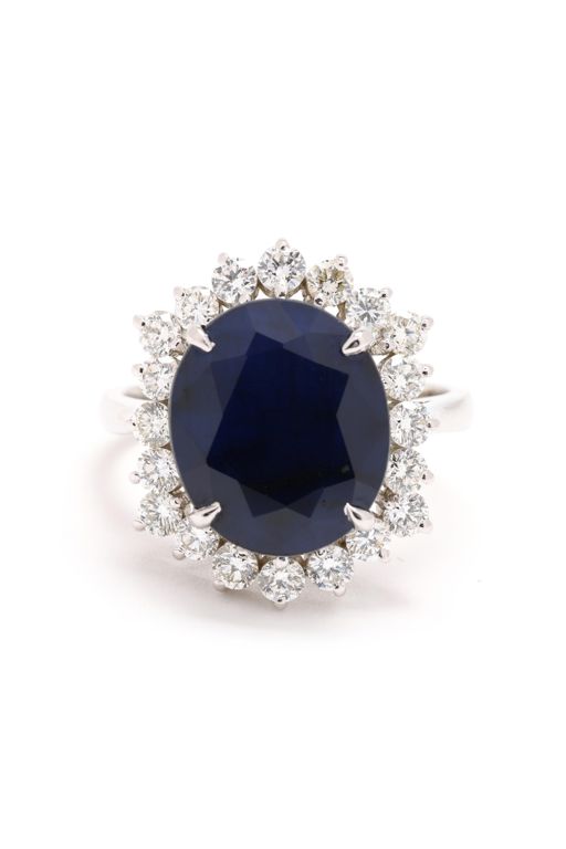 14k Gold Sapphire and Diamond Ring
