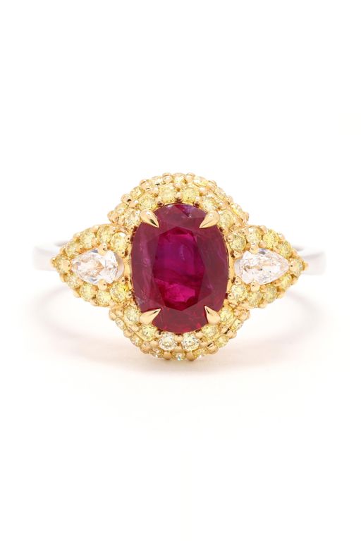 18k Gold Ruby and Diamond Ring
