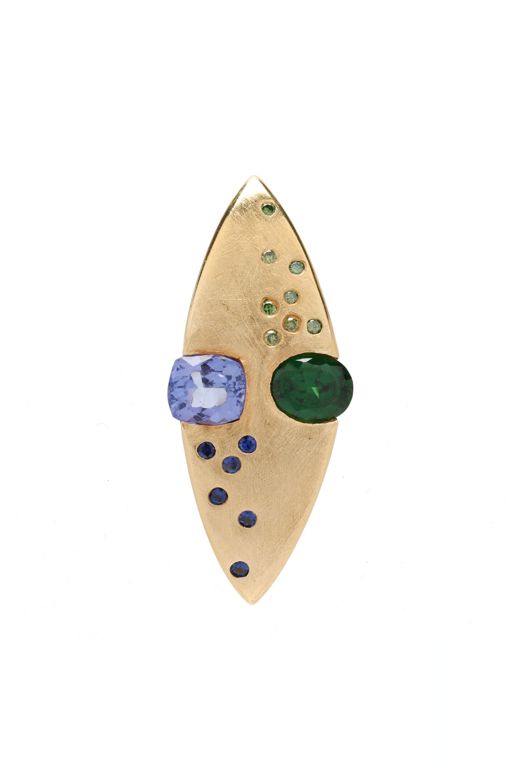 18k Gold Multi-Gem Pendant