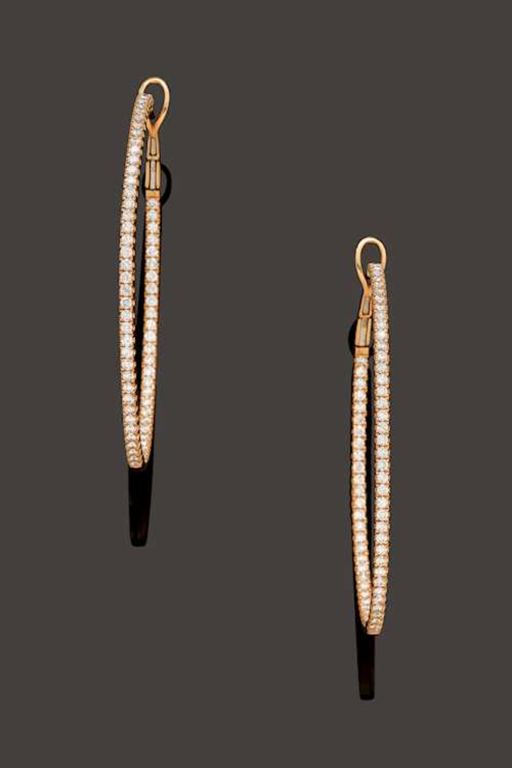 Pair of 18k Gold Diamond Earrings