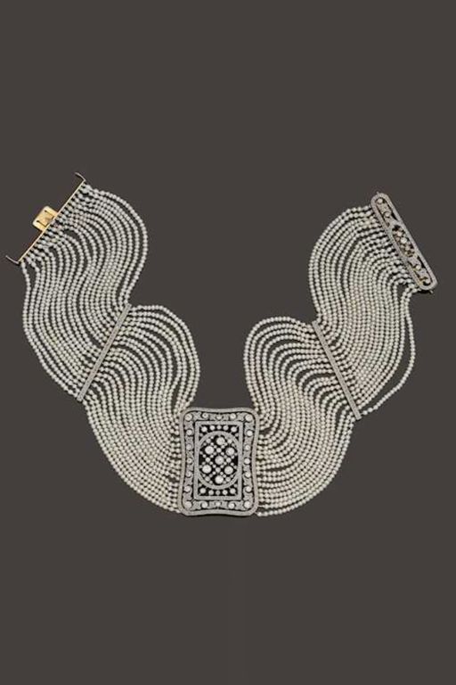 Gold, Platinum Pearl and Diamond Choker