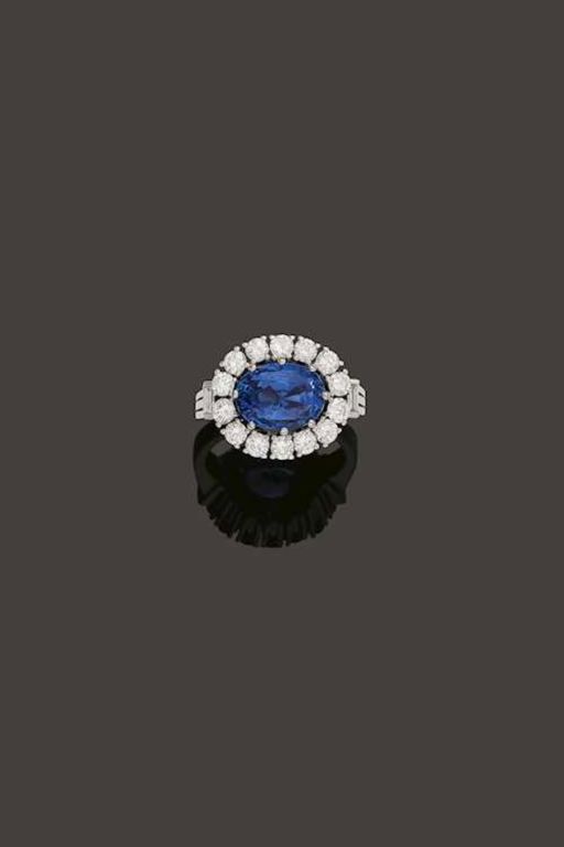 18k Gold Sapphire and Diamond Ring