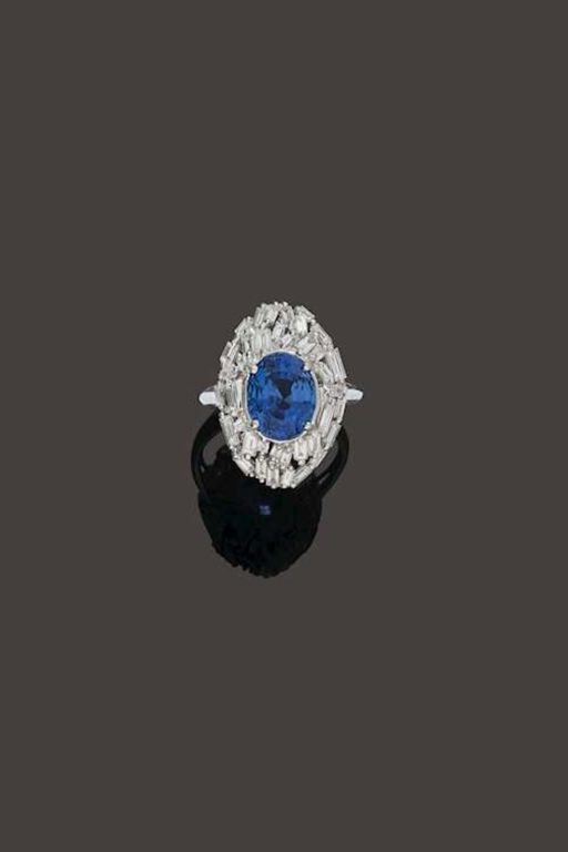 18k Gold Sapphire and Diamond Ring